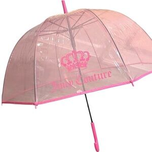 Juicy Couture Transparent Pink Crown Logo Dome Umbrella